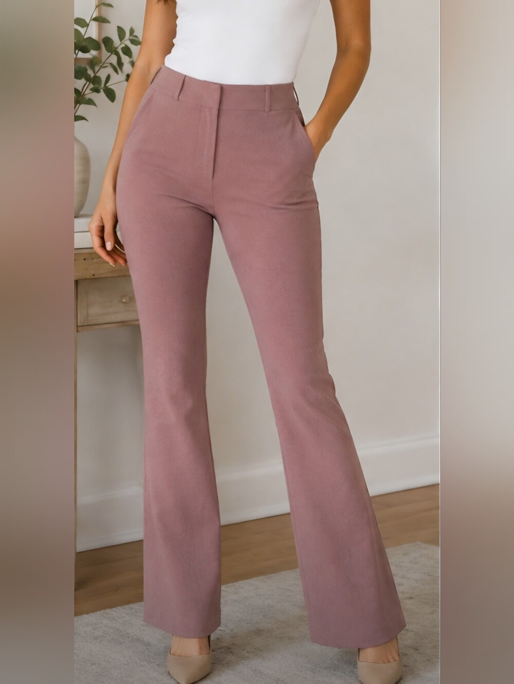 Express Boot High Rise Pants Women’s Small Mauve Dusty Rose Bootcut Trousers